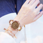 Relógio de pulso feminino casual romântico estrelado céu pulseira de couro