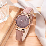 Relógio de pulso feminino casual romântico estrelado céu pulseira de couro